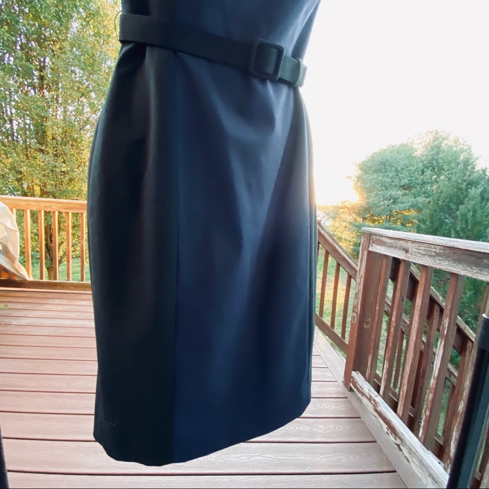 NWT Navy & Black Banana Republic Belted Sheath Dress, 4 - Picture 8 of 15